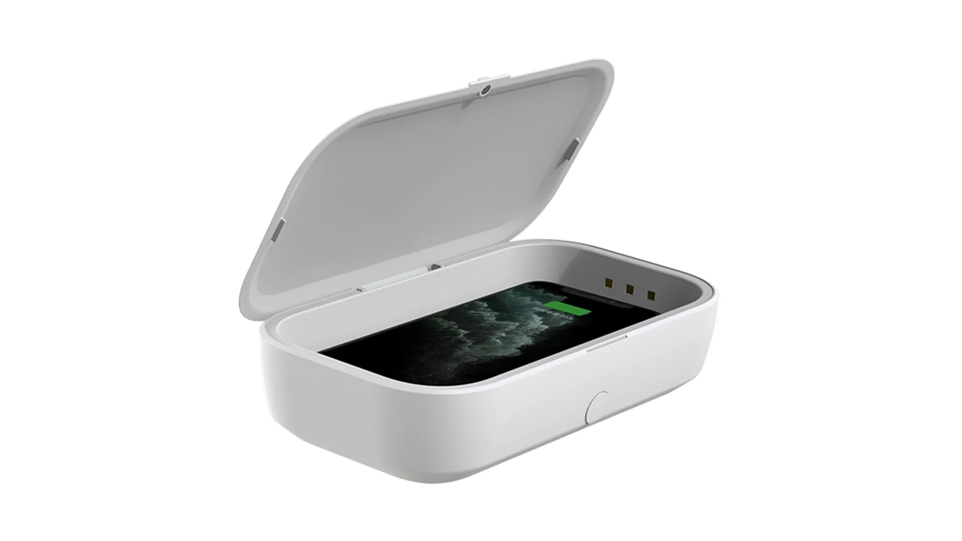 Ультрафиолетовый стерилизатор смартфонов. Uv sterilizer with wireless charging. стерилизатор для смартфона. samsung s беспроводная зарядка стерилизатор.