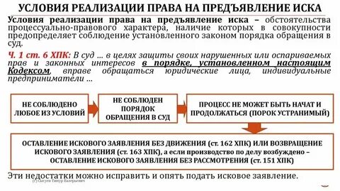 Форма предъявления искового заявления
