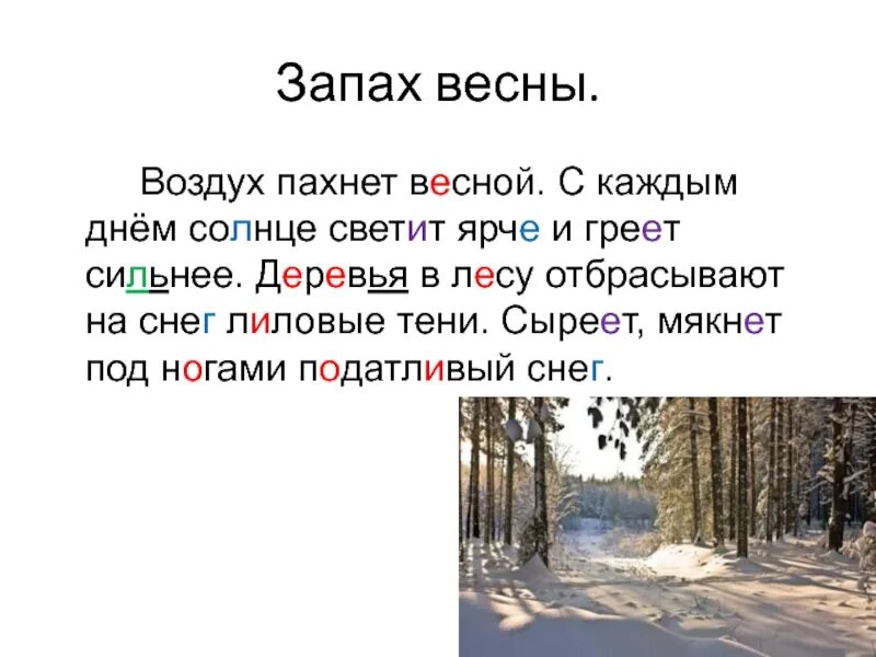 Март в лесу изложение. Изложение про весну. Текст про весну. В лесу текст 8 класс русский