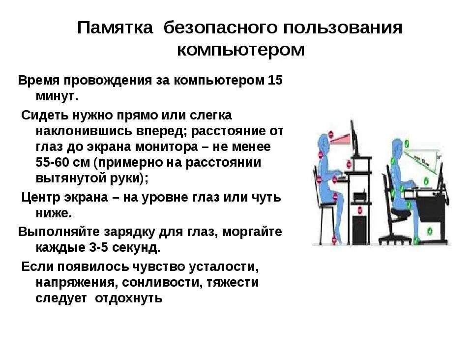 Правила безопасности пользования компьютером. Правила безопасности при пользовании ПК. Правила пользования компьютером ОБЖ. Правила безопасного использования ком. Правила игры на компьютере