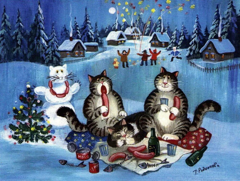 Старый новый кот. С новым годом кошки. рождественские коты. кот поздравляет с новым годом. новогодняя открытка с котом.