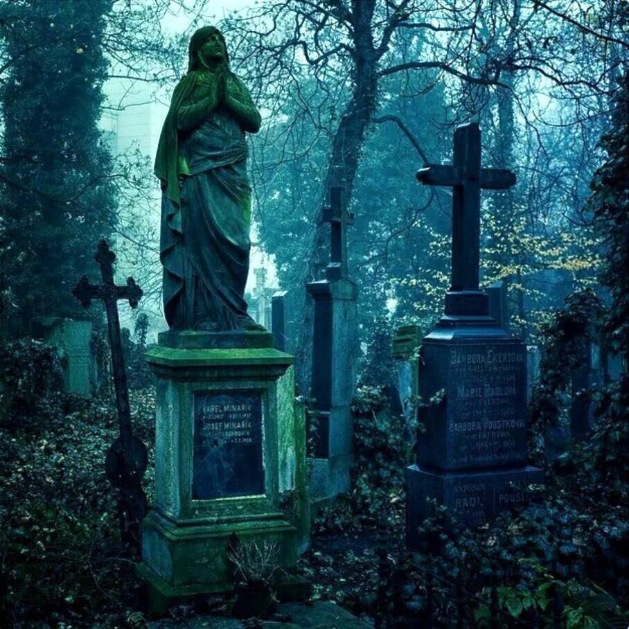Кладбище. Готическое кладбище. Ночное кладбище. Старое кладбище.