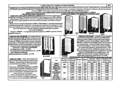 Радиаторы отопления технические характеристики