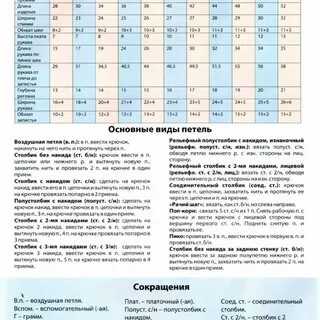 Мерки детей для вязания
