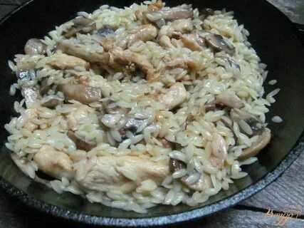 Орзо с грибами