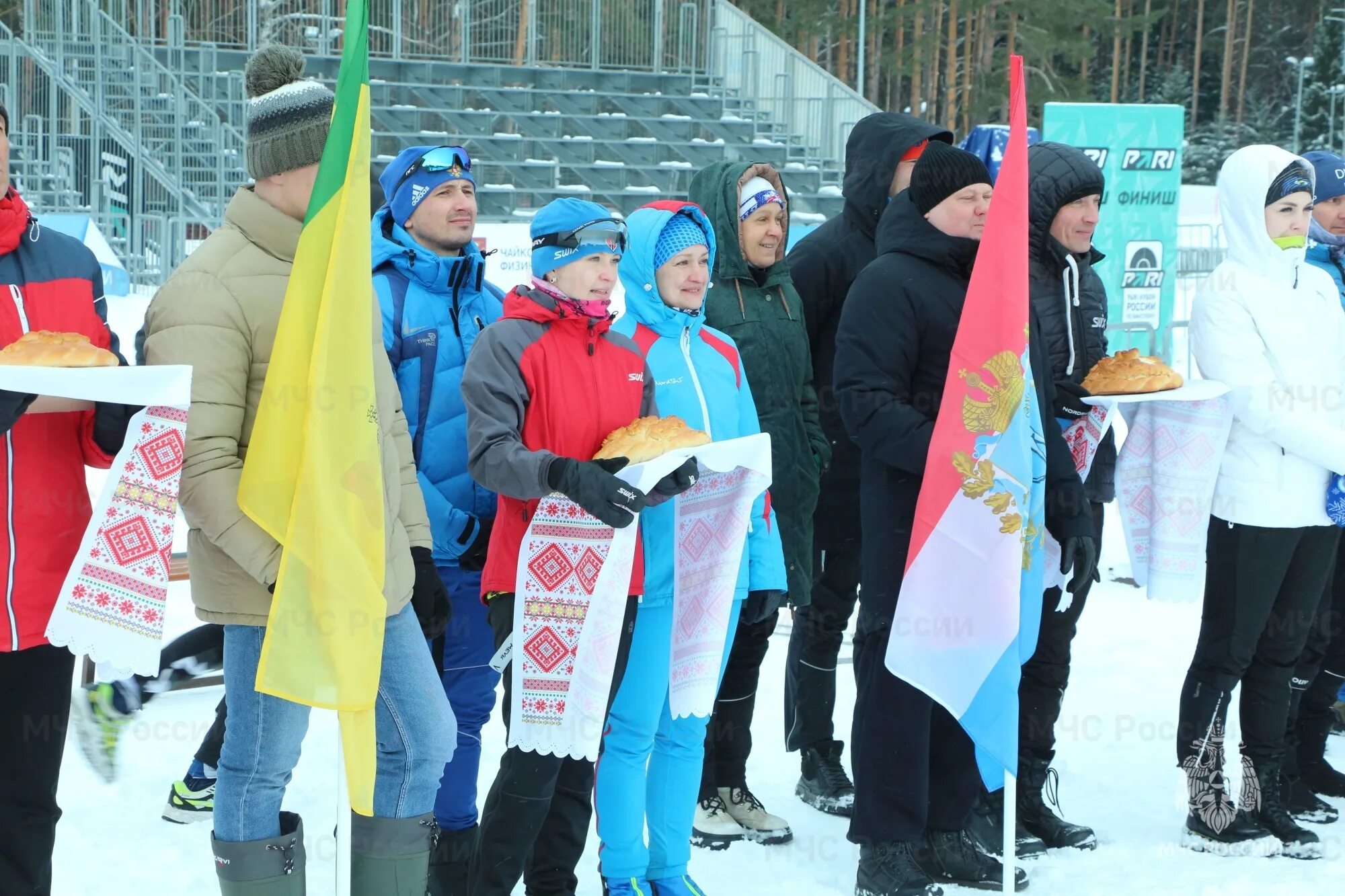 Лыжные соревнования. Лыжники России. Спартакиада. Соревнования по лыжным гонкам.