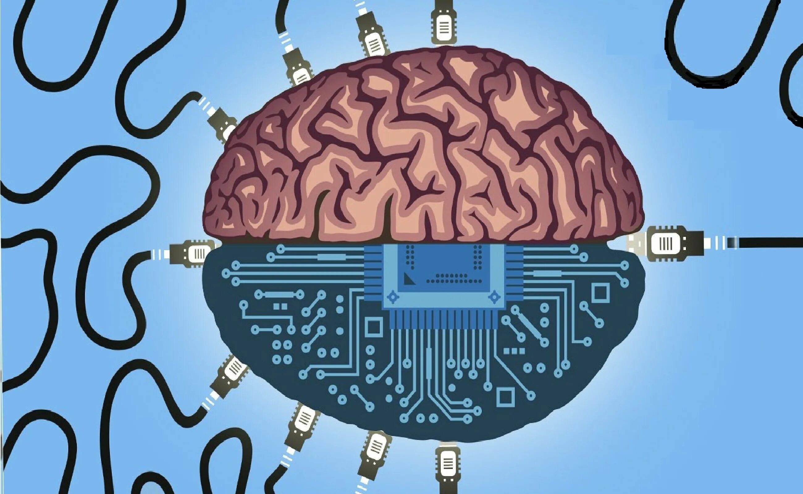 Технический мозг. Программирование мозга. Запрограммированный мозг. Мозг компьютера. Робот с человеческим мозгом.