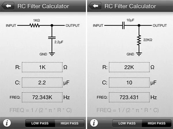 Micro calc filter. Rc фильтр калькулятор. rc low pass filter. dls low pass filter. широкополосный полосовой фильтр.