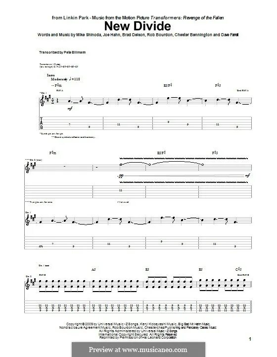 New divide текст. Таб линкин парк трансформеры. Linkin Park New Divide табы. Linkin Park аккорды для гитары. Linkin Park in the end Ноты для гитары.