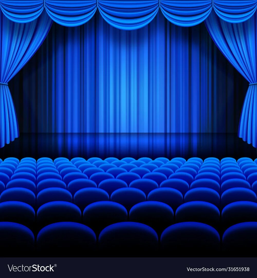 Театральная сцена. Одежда сцены. Сцена занавес. Синий занавес. Голубой занавес.
