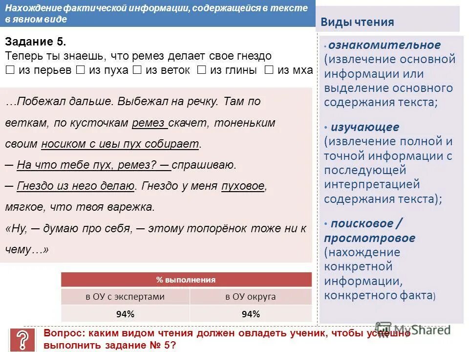 Выдели главную информацию в тексте