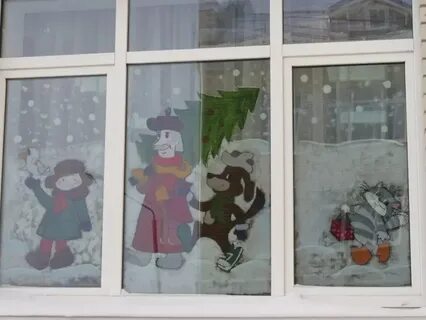 Дракон на окно на новый год гуашью