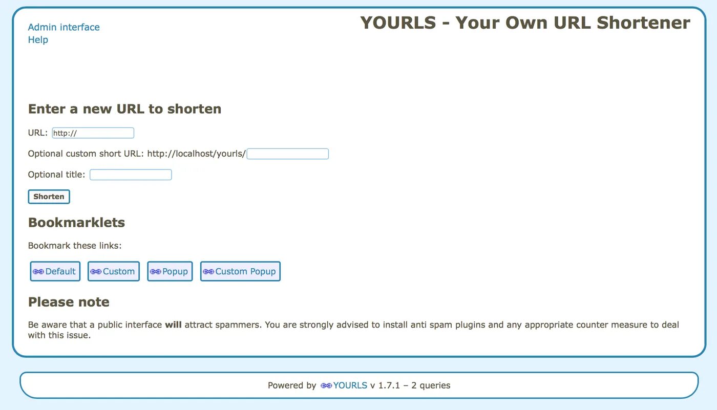 New url ru. Yourls Demo. Shorter titles.