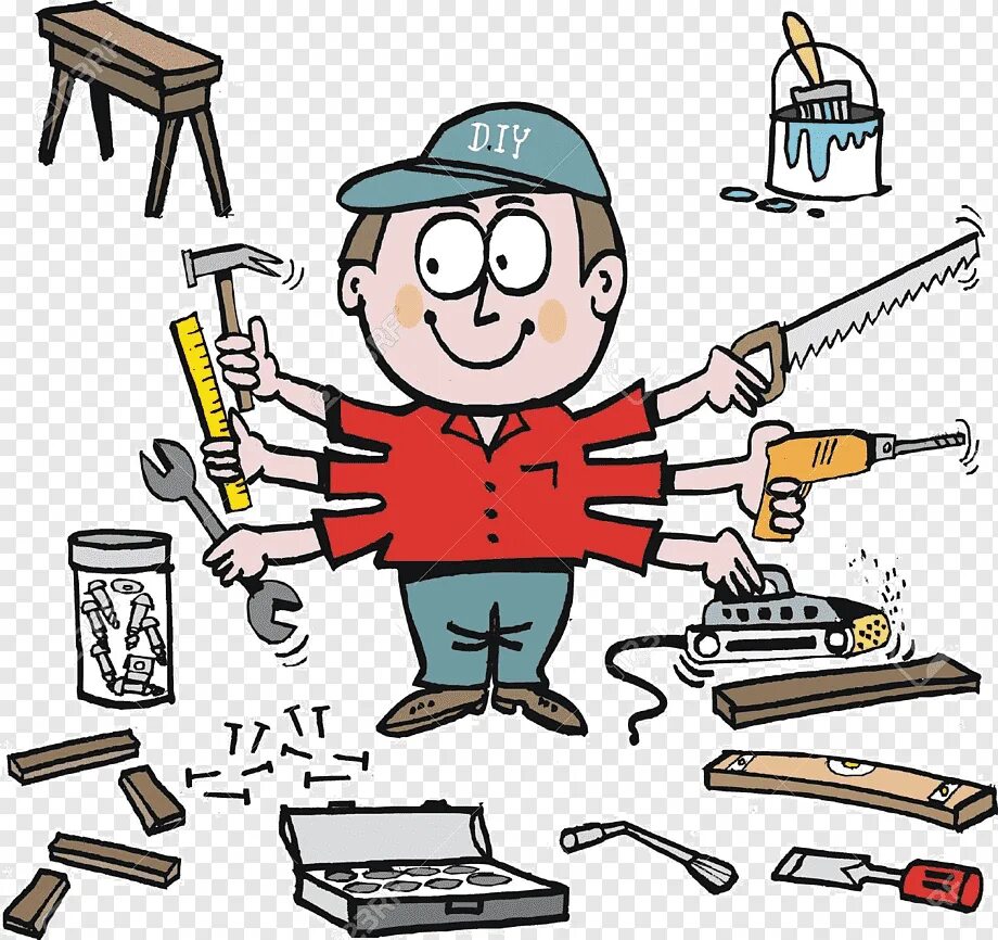 На все руки 3 можно. Инструменты рисунок. Инструменты карикатура. Человек с инструментом. Нарисованный мужчина с инструментами.