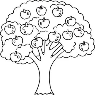 Яблоня рисунок для детей карандашом - Фотобанк 2