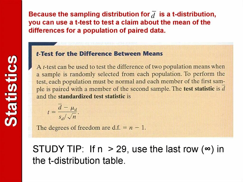 What is the Test Statistic and sampling distribution for Friedman Test. Statistic POWERPOINT. Statistics Slide. Statistical dependent.