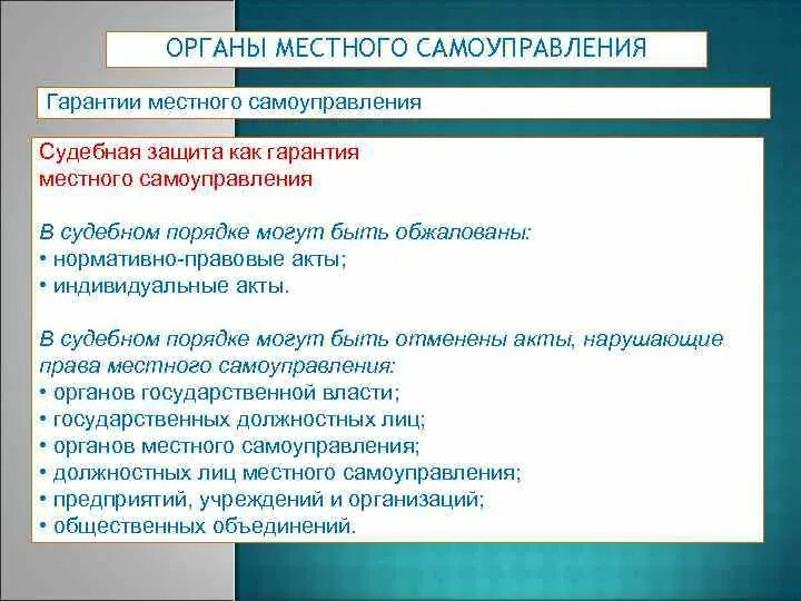 Судебные гарантии местного самоуправления