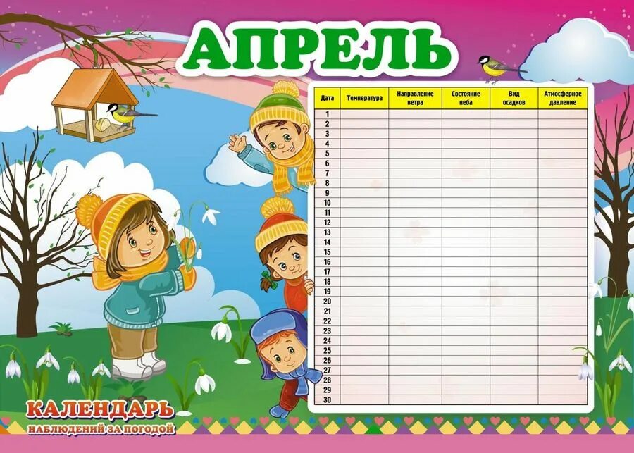 Наблюдение за природой: прогулки с детьми, ведение дневника погоды, живые и нежи