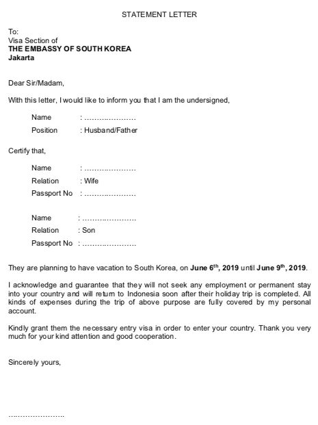 Statement letter. Statement Letter примеры. Письмо-Statement. Korea visa Letter of guarantee.