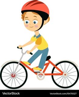 He s riding a bike