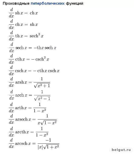 Ch x 0. Производные гиперболических функций формулы. Производная гиперболического синуса. Таблица производных гиперболических функций. Гиперболические функции формулы производных.