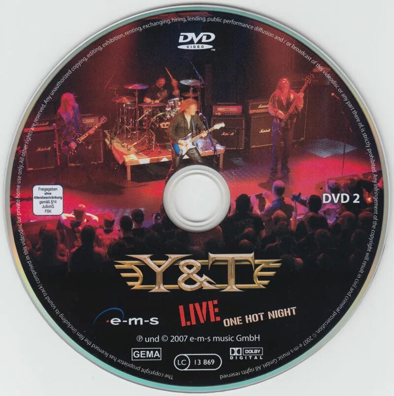 Y & T dvd1. Live DVD. CD 2007. Американская ночь DVD обложка.