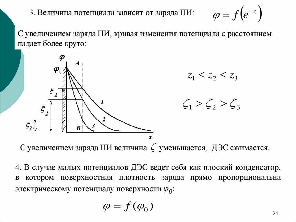 Если величину заряда увеличить в 3. Зависимость потенциала от плотности заряда. Величина потенциала. Поверхностный потенциал. Зависимость потенциала от величины пробного заряда.