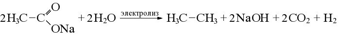Ацетат натрия реакция Кольбе. Ацетат натрия Этан. Электролиз расплавов солей карбоновых кислот. Реакция Кольбе электролиз солей карбоновых кислот. Этан гидроксид калия
