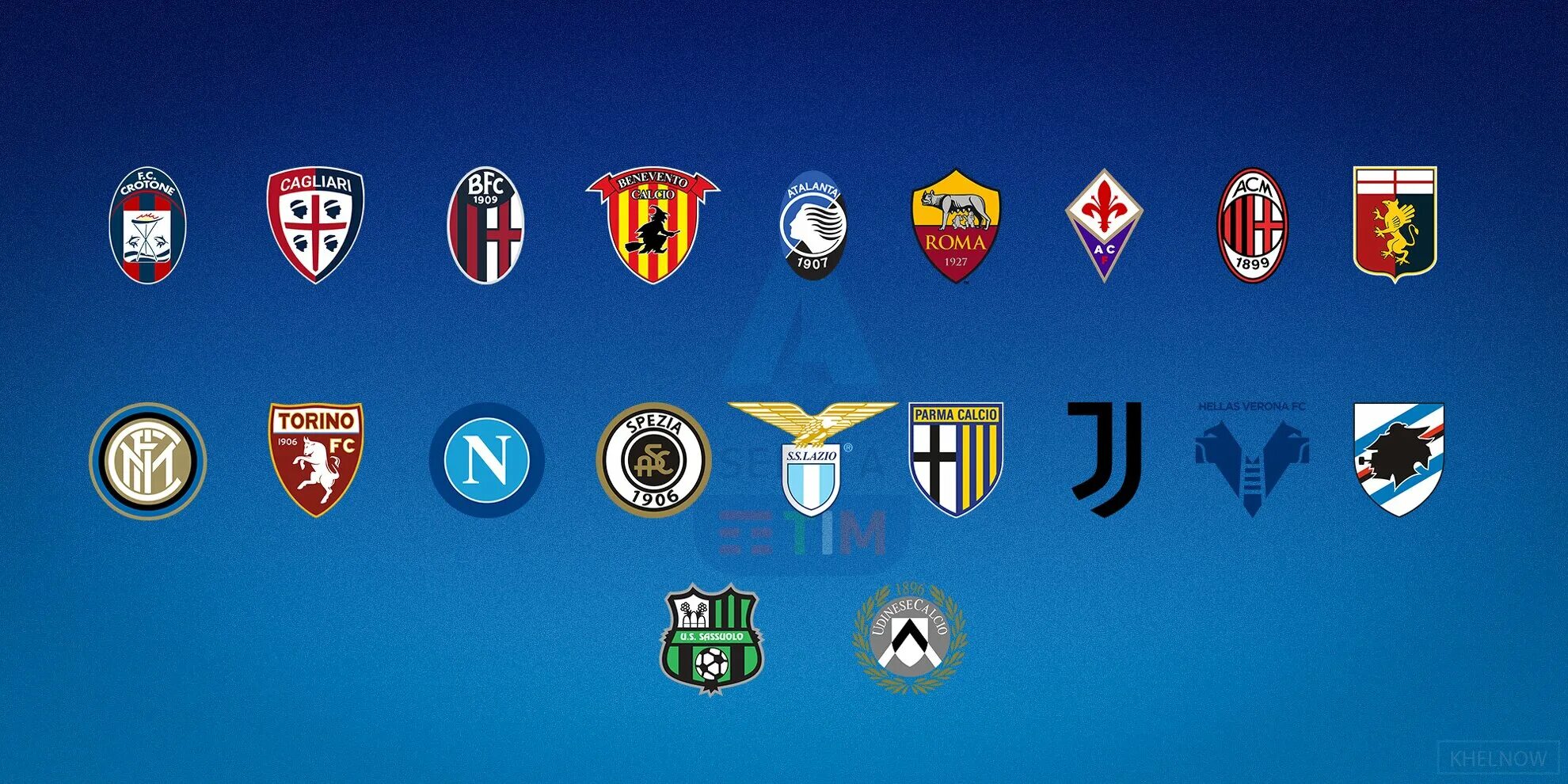 Серияа. Эмблемы итальянских клубов. Итальянские клубы по футболу.