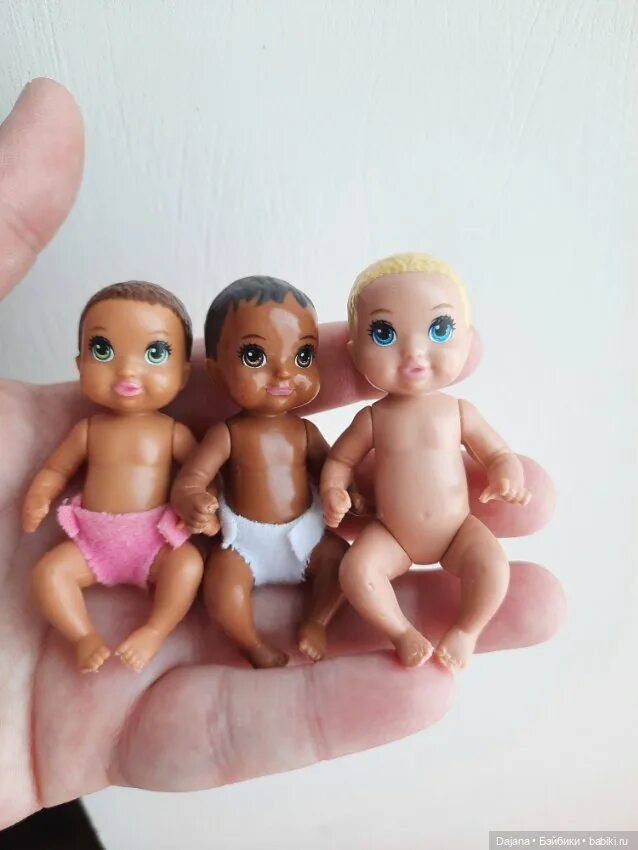 Три пупса. Три пупсика. Самая маленькая кукла в мире. След кукла.