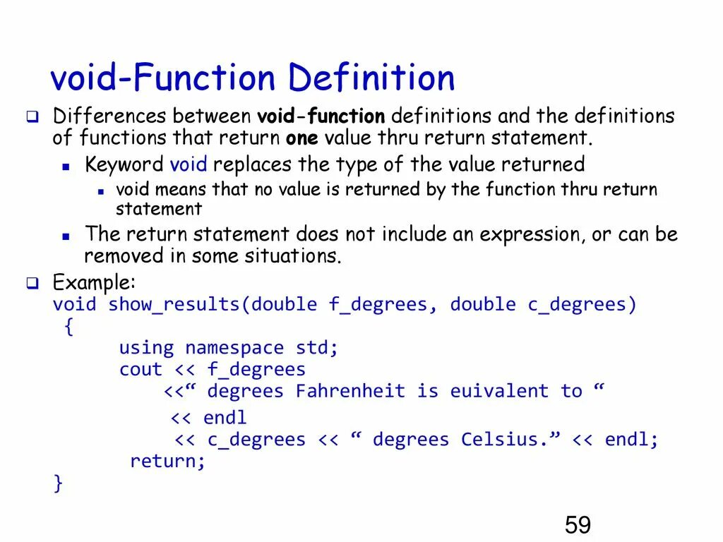 Функция Void. Function Definition. Void function c++. Функция Void c#.