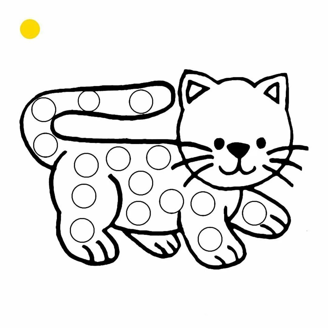 Раскраска кот для детей 2 3 лет