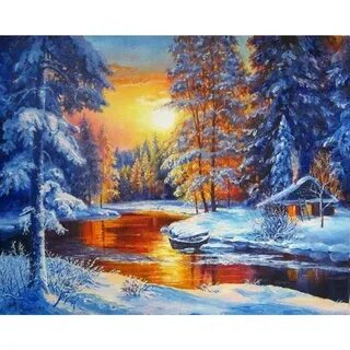 Зимний пейзаж по номерам