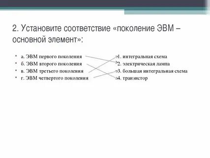 Поставьте соответствие