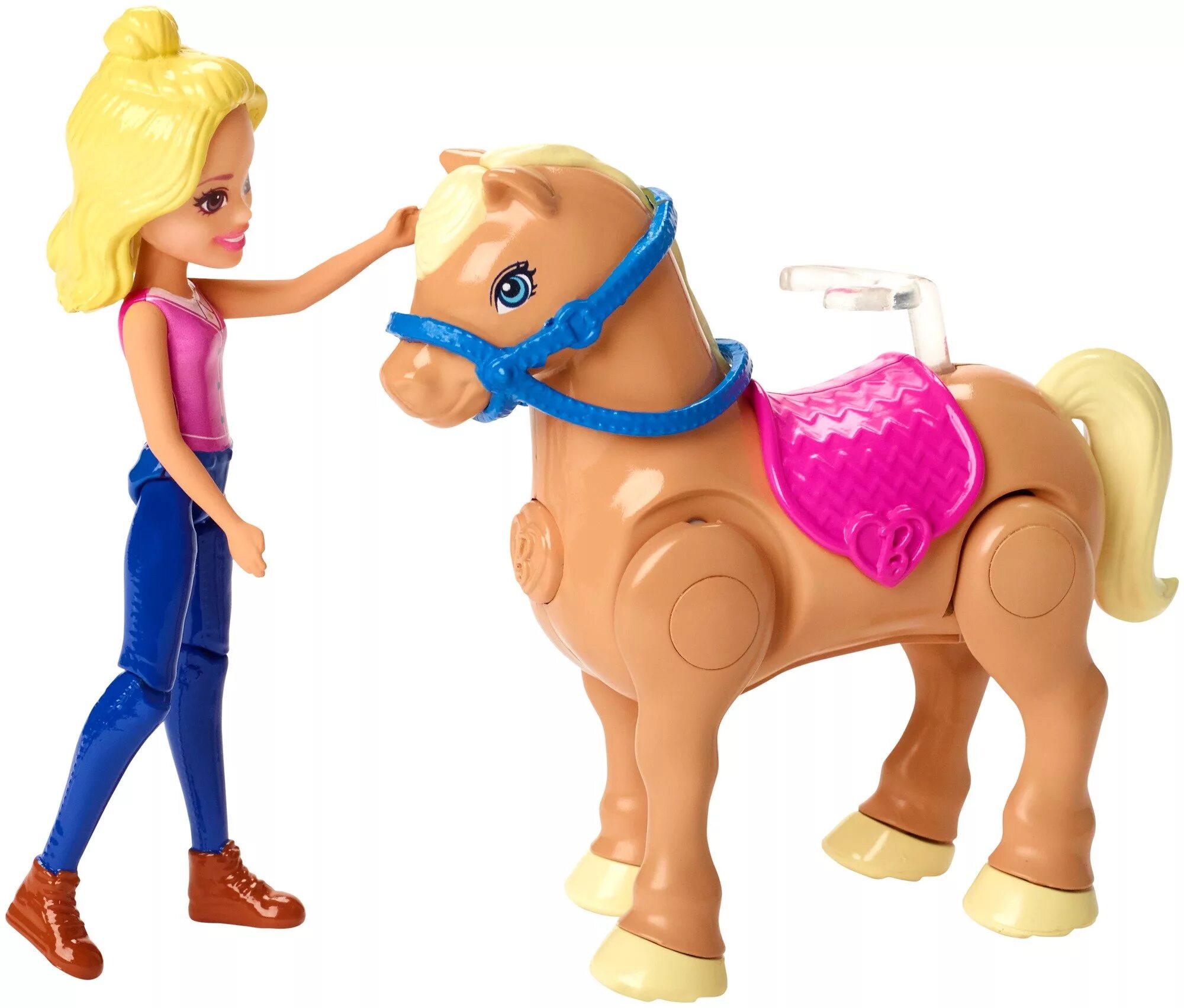 Набор Barbie в движении скачки, 10 см, fhv66. Популярные игрушки для девочек. Barbie в движении игровой набор. Барби с лошадью.