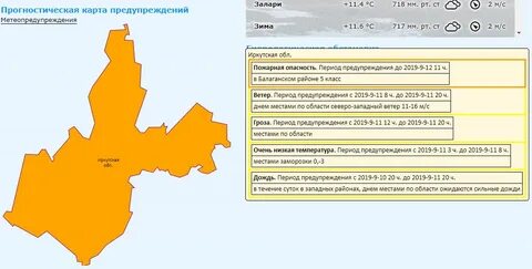 Карта в предупреждениях