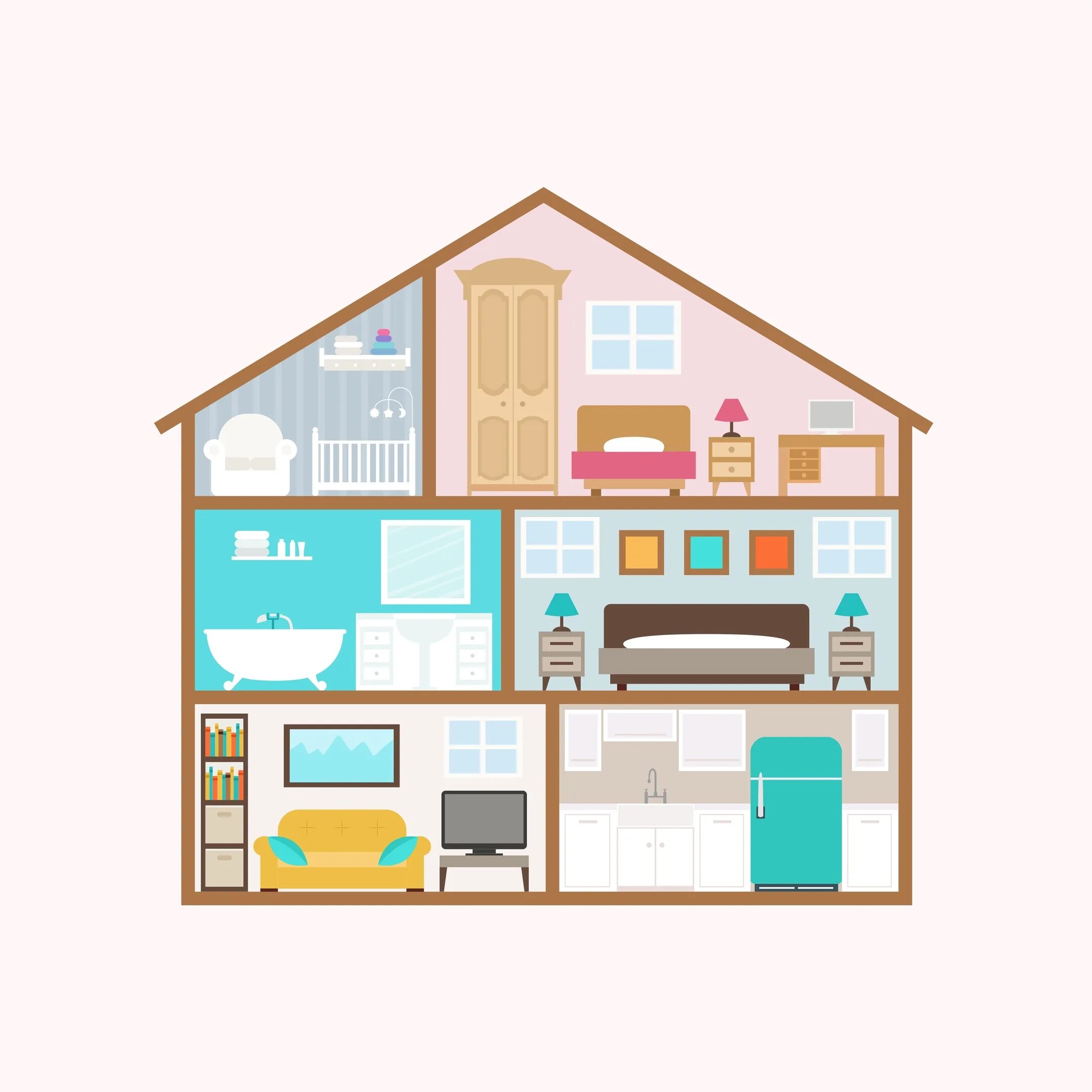 My Flat. House Rooms Clipart. Rooms in the House cartoon. Rooms in a Flat. The flat needs