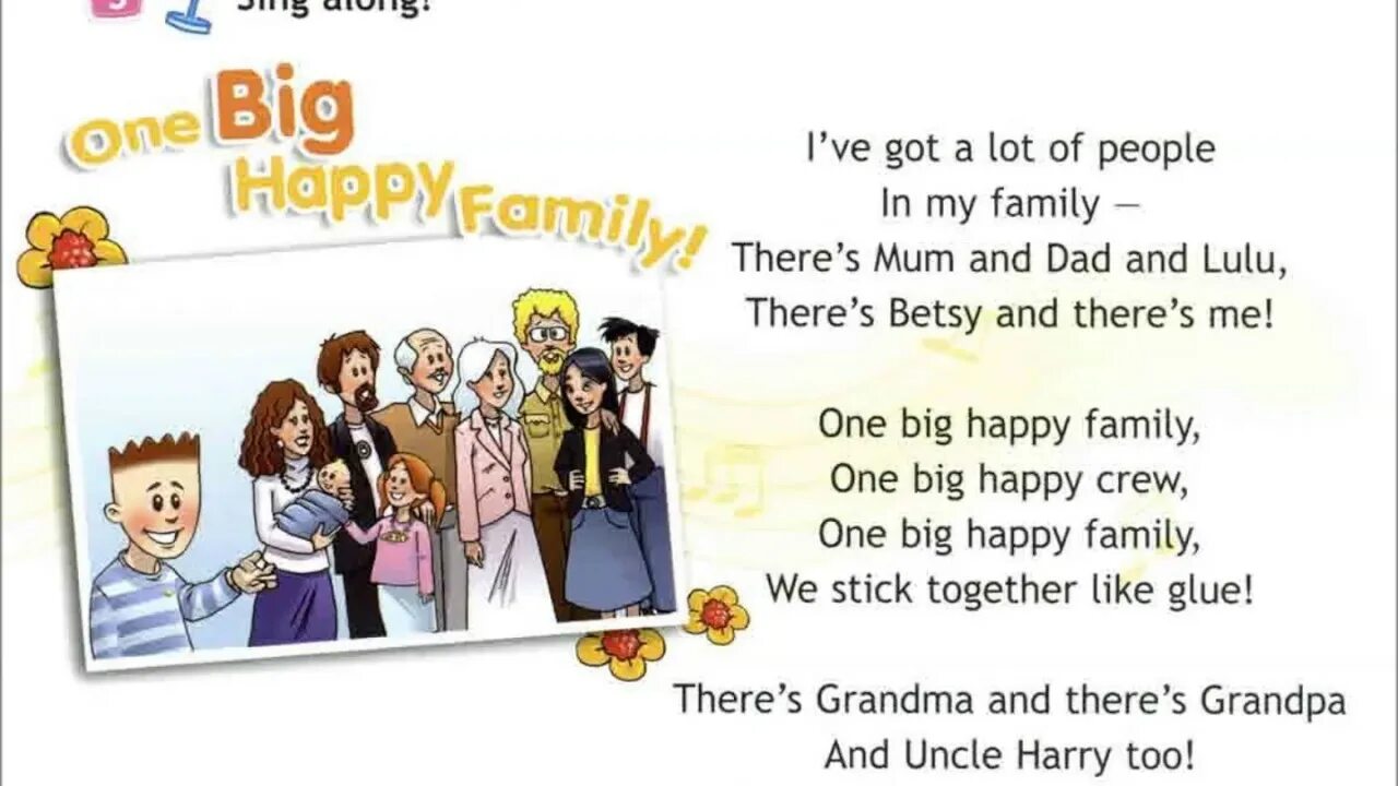 There s a lot of people. One big Happy Family 4 класс Spotlight. Английский язык one big Happy Family. One big Happy Family английский 4 класс. Семья на английском 4 класс.