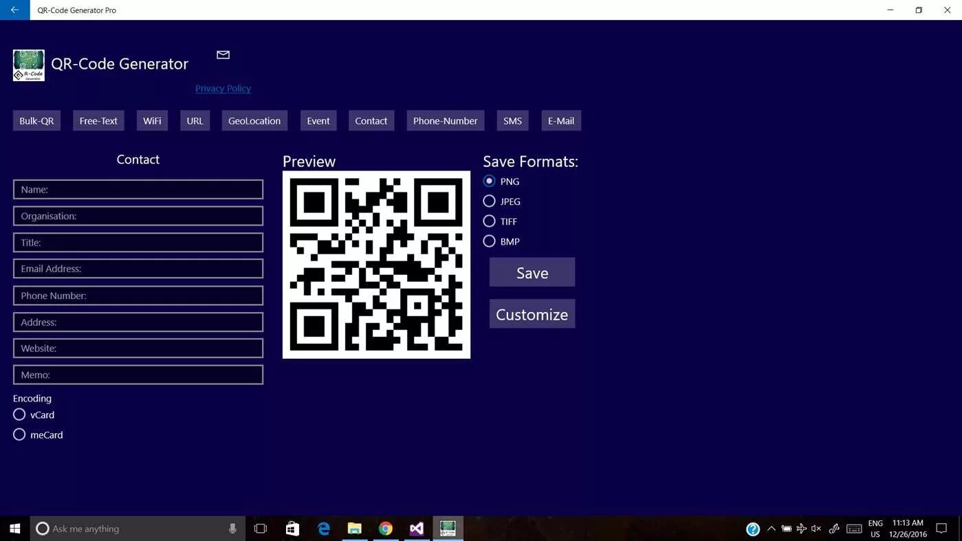 Qr code windows