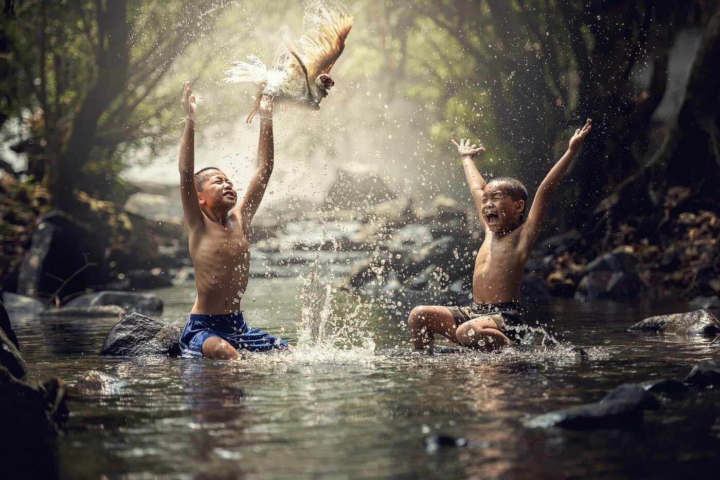Usually in the river