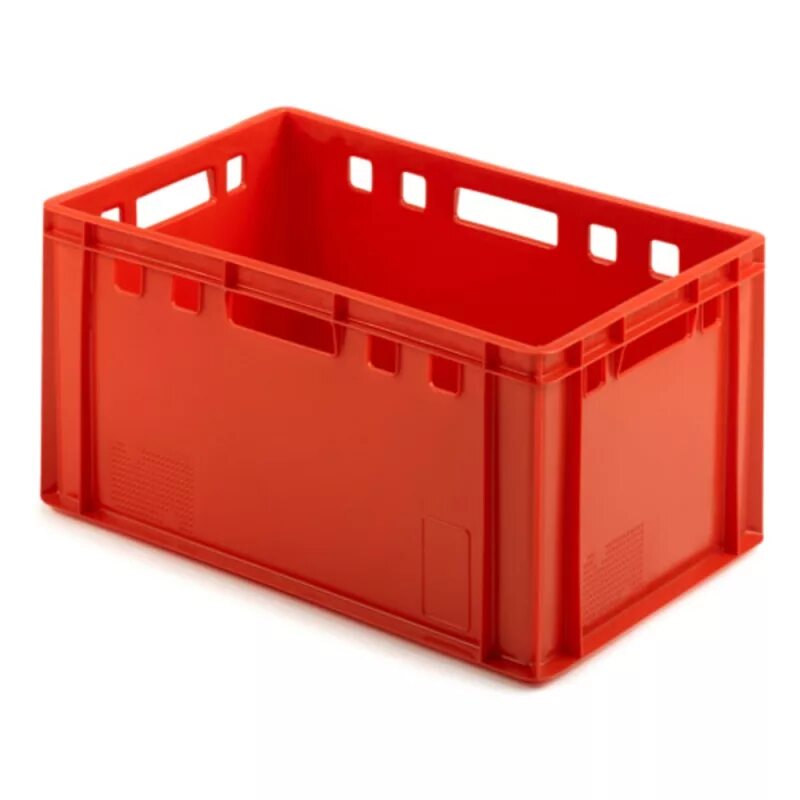 Тарный ящик т5. Ящик п/э 600х400х300. Пластиковый ящик е1, 600x400x120 мм, красный.