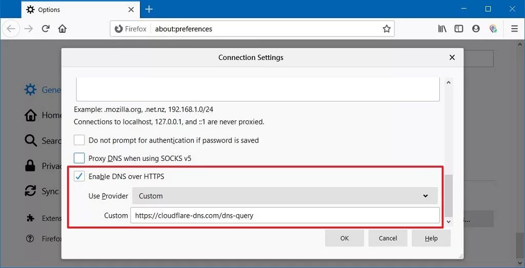 Как включить dns. Прописать в firefox dns. перейдите в settings (настройки) (preferences (настройки) на mac).. firefox нет сети. dns firefox setup.