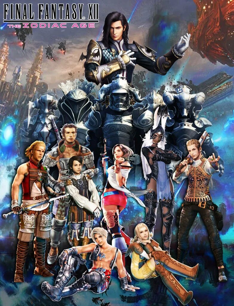 12 the zodiac age. Final Fantasy XII: the Zodiac age. Final Fantasy 12 Zodiac. Final Fantasy XII the Zodiac age 2018. Final Fantasy 12 poster.