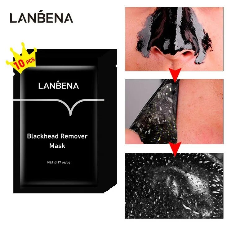 Маска ланбена от черных. Маска Blackhead Remover Mask. LANBENA черных точек Black.