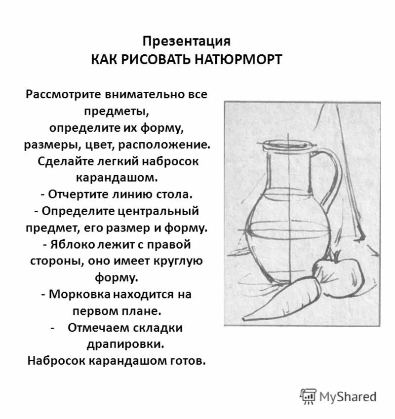 Доклад по изо 6 класс на тему натюрморт. Уроки рисования натюрморта карандашом. Принципы рисования натюрморта. Этапы рисования натюрморта с натуры.