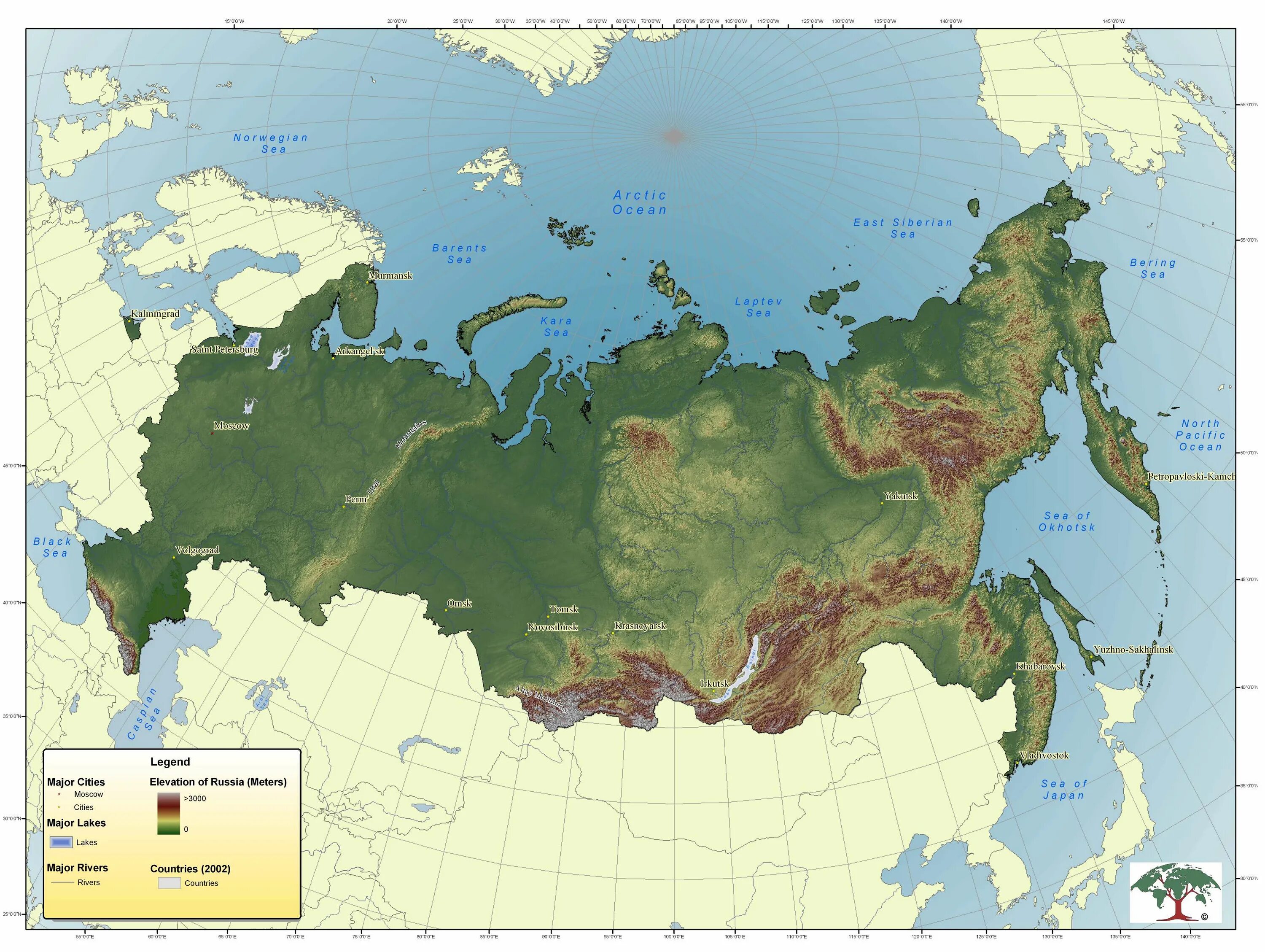 Карта России. Карта России географическая.