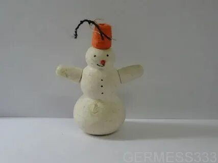 Снеговик из ваты елочная игрушка
