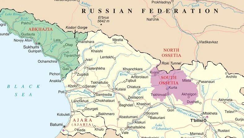 Границы Осетии и Абхазии. Граница Абхазии и Грузии на карте. Карта Грузии и Абхазии и Южной Осетии и Аджарии. Грузия и Абхазия на карте России. Где проходит граница россии со странами абхазия