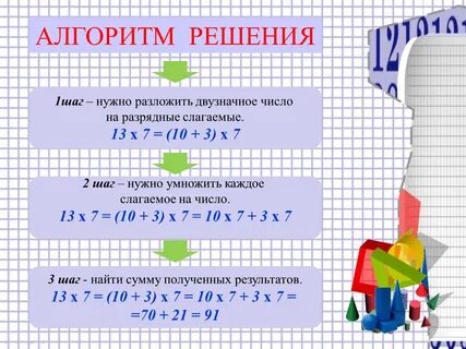 Умножение на двузначное число 3 класс конспект