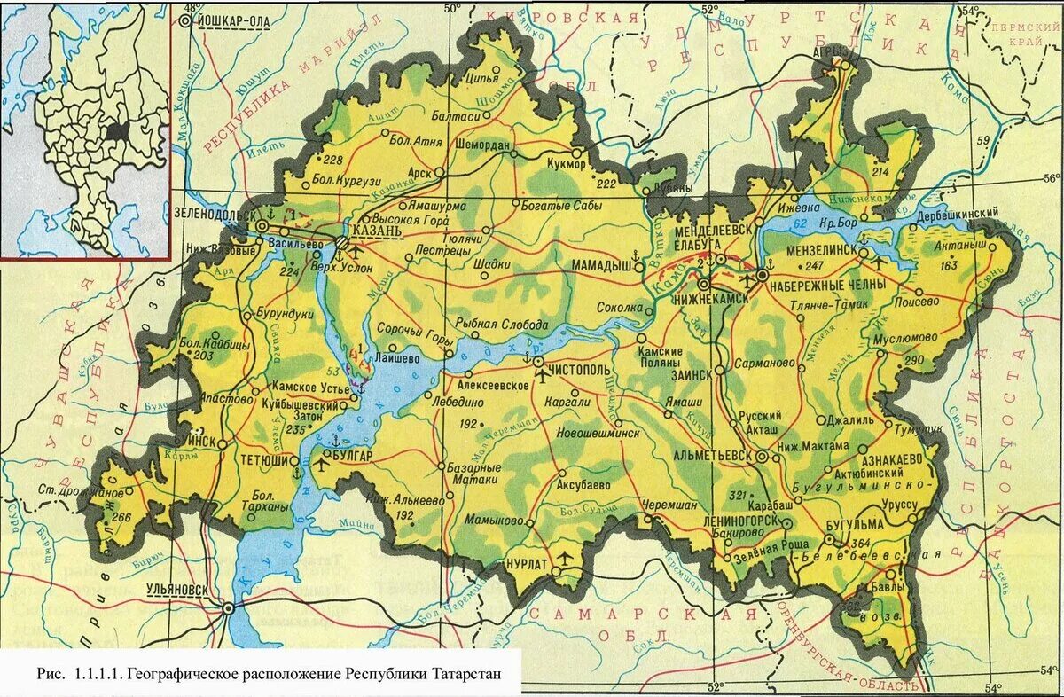 Карта республики татарстан с городами. Физико географическая карта Татарстана. Физическая карта Республики Татарстан. Карта Республики Татарстан с реками.